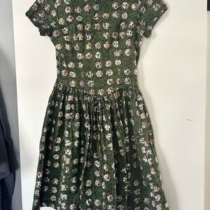 Floral Green Vintage Dress